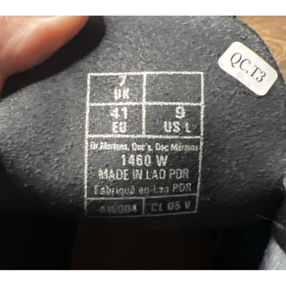 Dr. Doc Martens 1460W Black Leather Combat Boots Women's 9 - Picture 7 of 7
